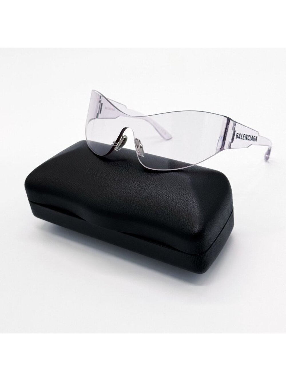 NEW BALENCIAGA BB0257S 002 SUNGLASSES CLEAR SHIELD UNISEX EYEWEAR BALENCIAGA